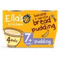 Asda Ellas Kitchen Banana & Vanilla Bread Pudding Pots 7m+