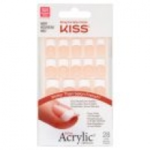 Asda Kiss Salon Acrylic French Medium Length 28 Nails