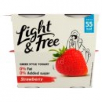 Asda Light & Free Fat Free Greek Style Strawberry Yogurts