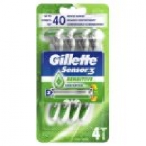 Gillette Sensor3 Sensitive Mens Disposable Razors 4 Pack