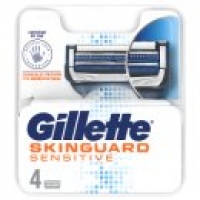 Asda Gillette SkinGuard Sensitive Razor Blades For Men 4 Refills