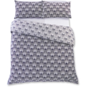 Navy Fan King Printed Duvet Set