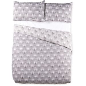 Aldi  Grey Fan Double Printed Duvet Set