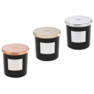 Aldi  Black Glass Candle Set of 3