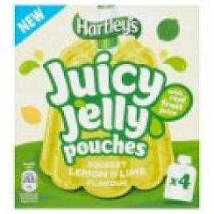 Hartleys 4 Juicy Jelly Pouches Squeezy Lemon & Lime Flavour