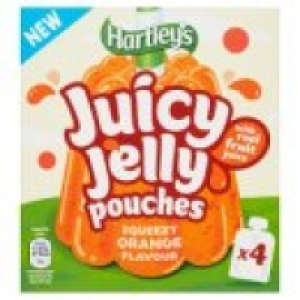 Hartleys 4 Juicy Jelly Pouches Squeezy Orange Flavour