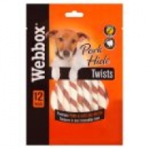 Webbox Porky Hide Premium Beef & Sizzling Bacon Twists Dog Treats 1