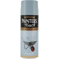 Wilko  Rust-Oleum Painters Touch Winter Grey Gloss Spray Paint 400