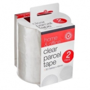 Poundland  Parcel Tape Clear 2 Pack