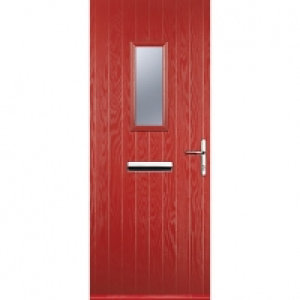 Euramax 1 Square Red Left Hand Composite Door 840mm x 2100mm
