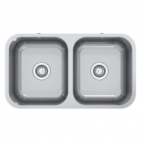 Wickes  Perth Square 2 Bowl Inset Stainless Steel Kitchen Sink