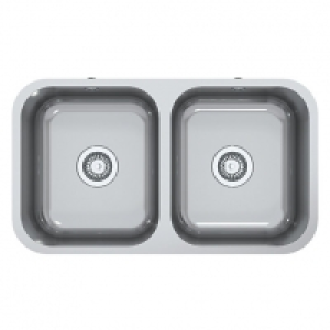 Wickes  Perth Square 2 Bowl Inset Stainless Steel Kitchen Sink