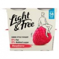 Asda Light & Free Fat Free Greek Style Raspberry Yogurts