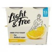 Asda Light & Free Fat Free Greek Style Lemon Yogurts
