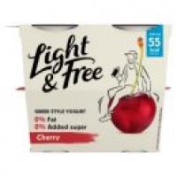 Asda Light & Free Fat Free Greek Style Cherry Yogurts