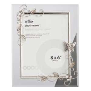 Wilko Silver Butterfly Detail Photo Frame 8 x 6 Inch £8.50