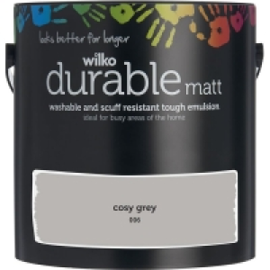 Wilko  Wilko Durable Cosy Grey Matt Emulsion Paint 2.5L