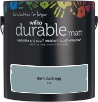 Wilko  Wilko Durable Dark Duck Egg Matt Emulsion Paint 2. 5L