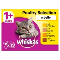 Wilko  Whiskas 1+ Poultry Selection in Jelly Cat Food 12 x 100g