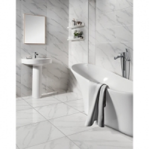 Wickes Calacatta Gloss White Marble Effect Glazed Porcelain  £27.50