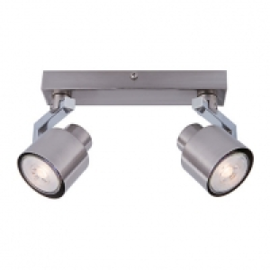 Wickes  Wickes Boulevard LED Brushed Chrome 2 Bar Spotlight - 2 x 5.