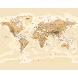 ohpopsi Sepia World Map Wall Mural - XL 3.5m (W) x 2.8m (H) £60.00