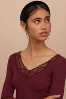 HM   Ribbed top with lace