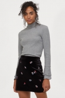 HM   Ribbed jersey polo-neck top