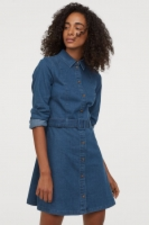 HM   Denim dress with a belt