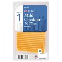 Iceland  Iceland British 10 Mild Coloured Cheddar Cheese Slices 250g