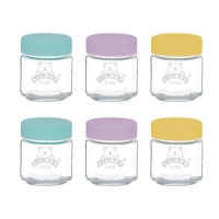 Partridges Kilner Kilner Set of 6 Baby Food Glass Jars with Colourful Silicone