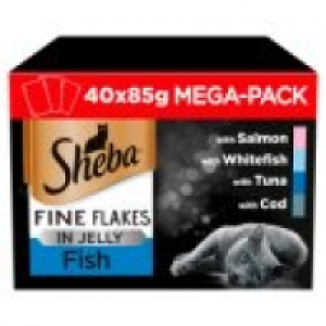 Sheba Fine Flakes Fish Selection in Jelly Adult Cat Food Pouches