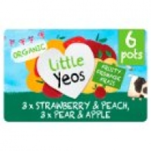 Asda Yeo Valley Little Yeos Organic Strawberry & Peach, Pear & Apple Yogurt