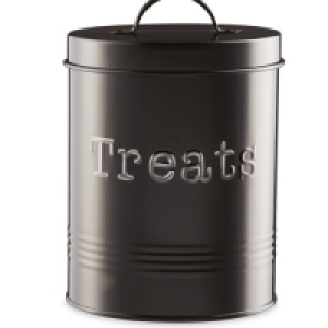 Black Pet Treat Storage Tin