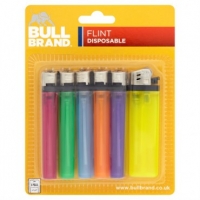 Poundland  Bull Brand Disposable Flint Lighters 6 Pack