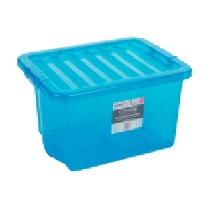 24L Wham Crystal Stacking Plastic Storage Blue Box & Clip Li £3.99