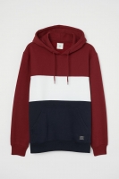 HM   Block-coloured hooded top