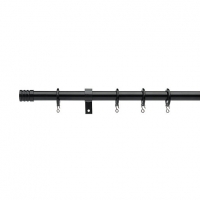 Wickes  Universal Curtain Pole with Stud Finials - Black 28mm x 1.8m