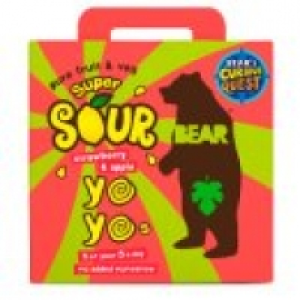 Bear Yoyos Super Sour Strawberry & Apple Multipack 5 Pack