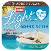 Asda Muller Light Fat Free Greek Style Coconut & Vanilla Yogurts