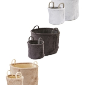 Aldi  Faux Fur Baskets 2 Pack