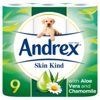Wilko  Andrex Skin Kind Enriched with Aloe Vera Toilet Tissue 9 Rol