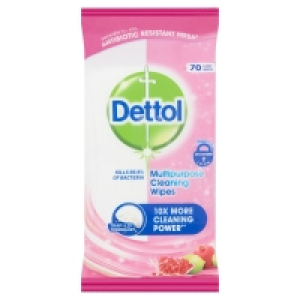 Wilko  Dettol Anti-Bacterial Multi Purpose Wipes Pomegranate 70 she