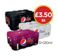 Budgens  Pepsi Max Multipack, Pepsi Diet, Pepsi Max Cherry Retail Wra