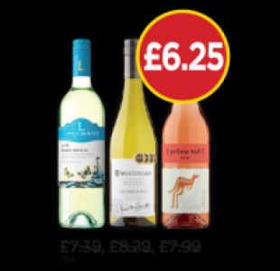 Lindeman Bin 85 Pinot Grigio, McGuigan Reserve Chardonnay, Y
