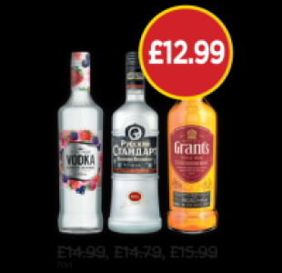 Budgens  Echo Falls Summer Berries Vodka, Russian Standard, Grants Wh