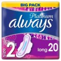Asda Always Platinum Long Plus (Size 2) Sanitary Towels Wings
