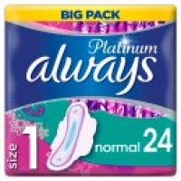 Asda Always Platinum Normal (Size1) Sanitary Towels Wings