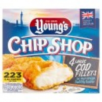 Asda Youngs Chip Shop 4 Large Cod Fillets