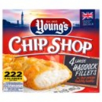 Asda Youngs Chip Shop 4 Large Haddock Fillets